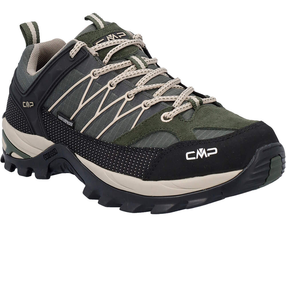 Cmp zapatilla trekking hombre RIGEL LOW WATERPROOF VERDE 05