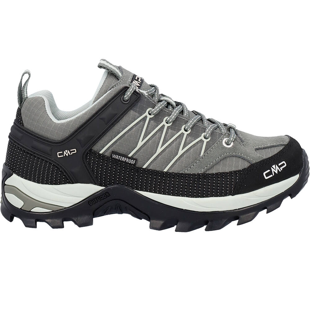 Cmp zapatilla trekking mujer RIGEL LOW WATERPROOF VERDE lateral exterior