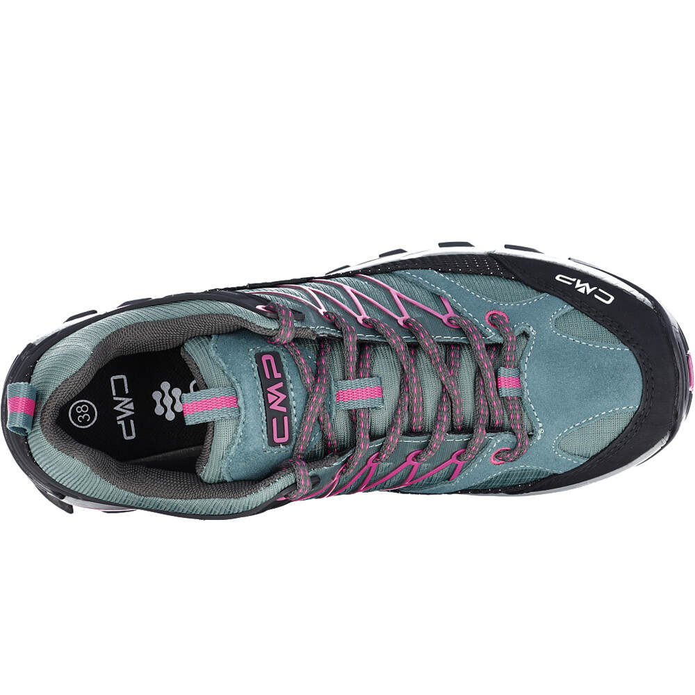 Cmp zapatilla trekking mujer RIGEL LOW WATERPROOF VERDE vista trasera