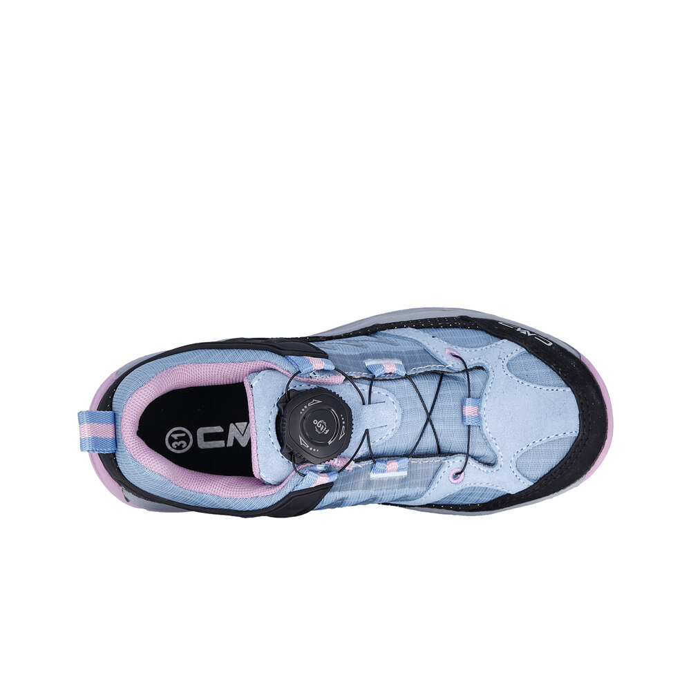 Cmp zapatilla trekking niño KIRUNA WATERPROOF AZUL vista trasera