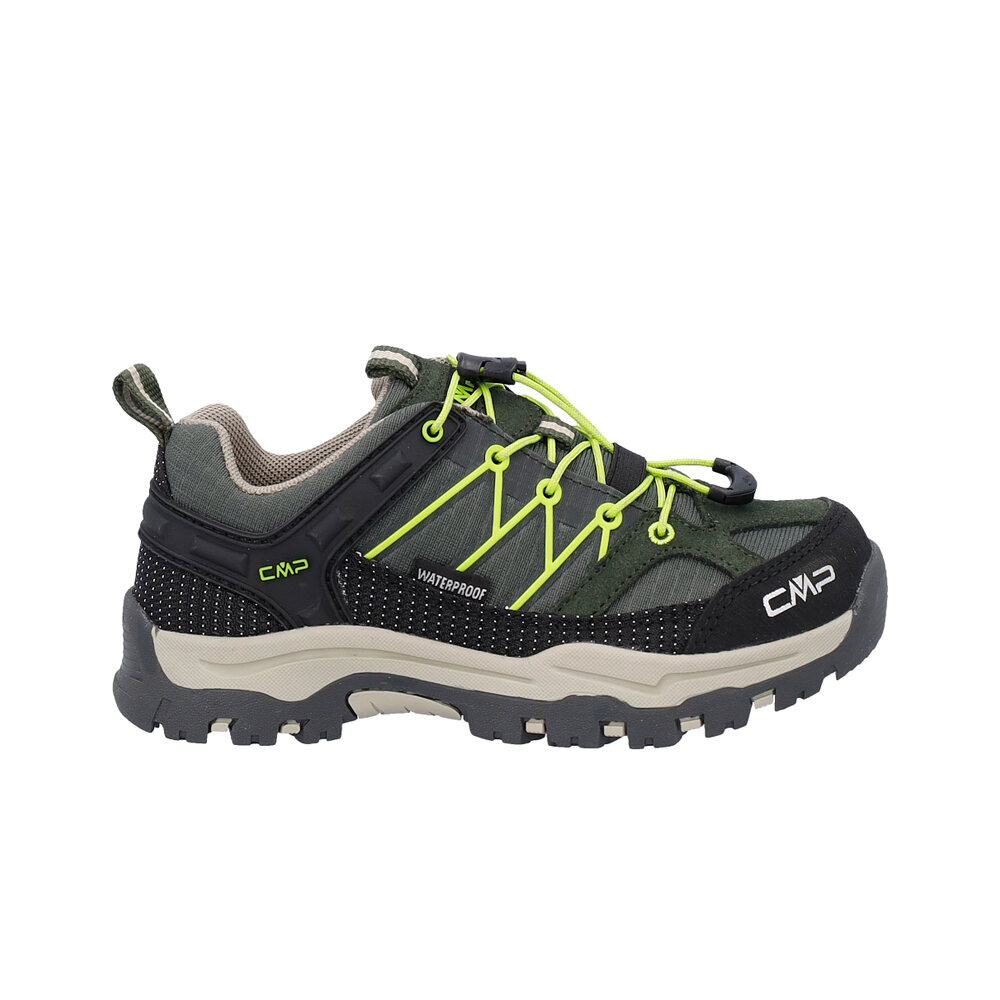 Cmp zapatilla trekking niño RIGEL LOW WATERPROOF VERDE lateral exterior