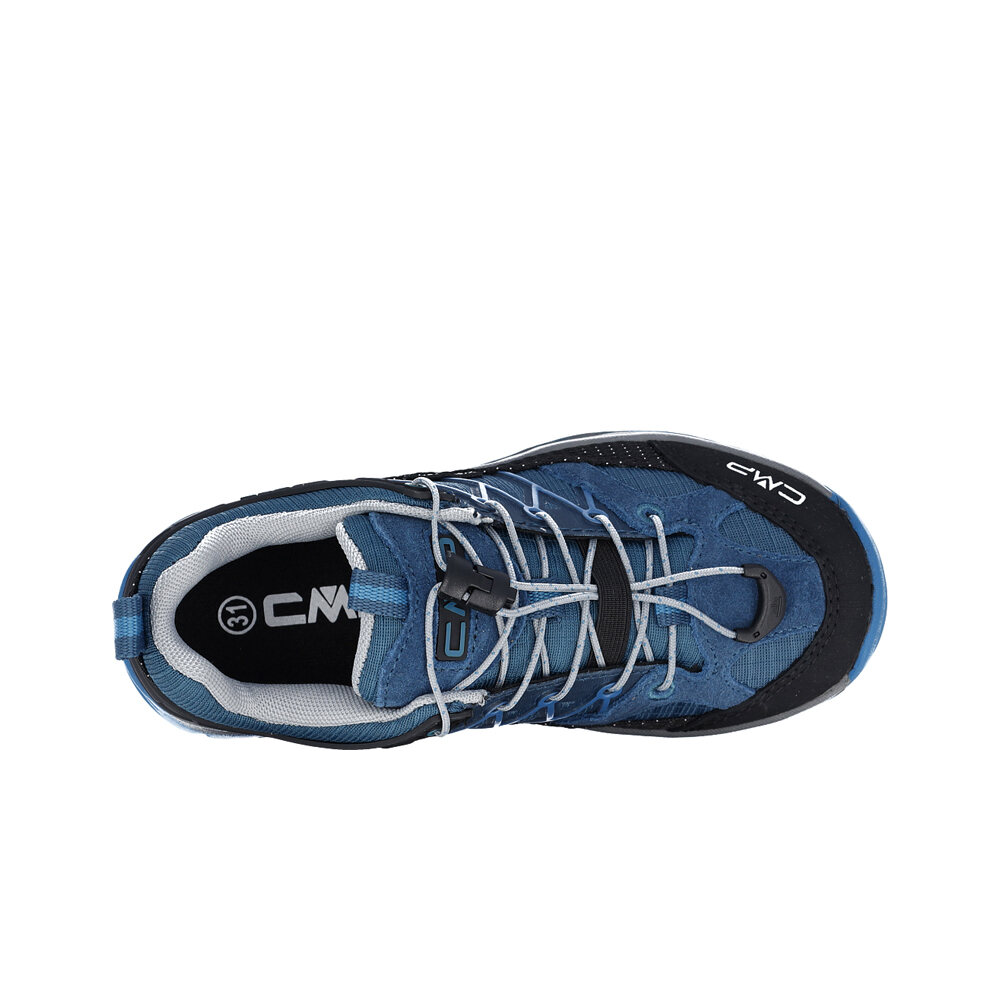 Cmp zapatilla trekking niño RIGEL WATERPROOF AZUL vista trasera