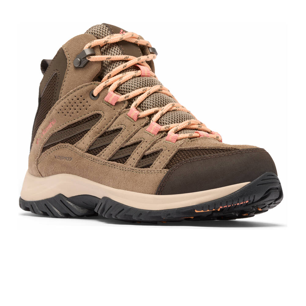 Columbia bota trekking mujer CRESTWOOD MID WATERPROOF VERDE vista superior