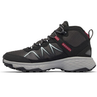 Columbia bota trekking mujer PEAKFREAK RUSH MID OUTDRY GRIS vista trasera