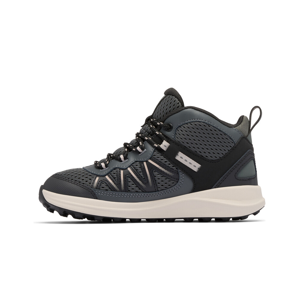 Columbia bota trekking niño PEAKFREAK RUSH MID WATERPROOF NEGRO vista trasera