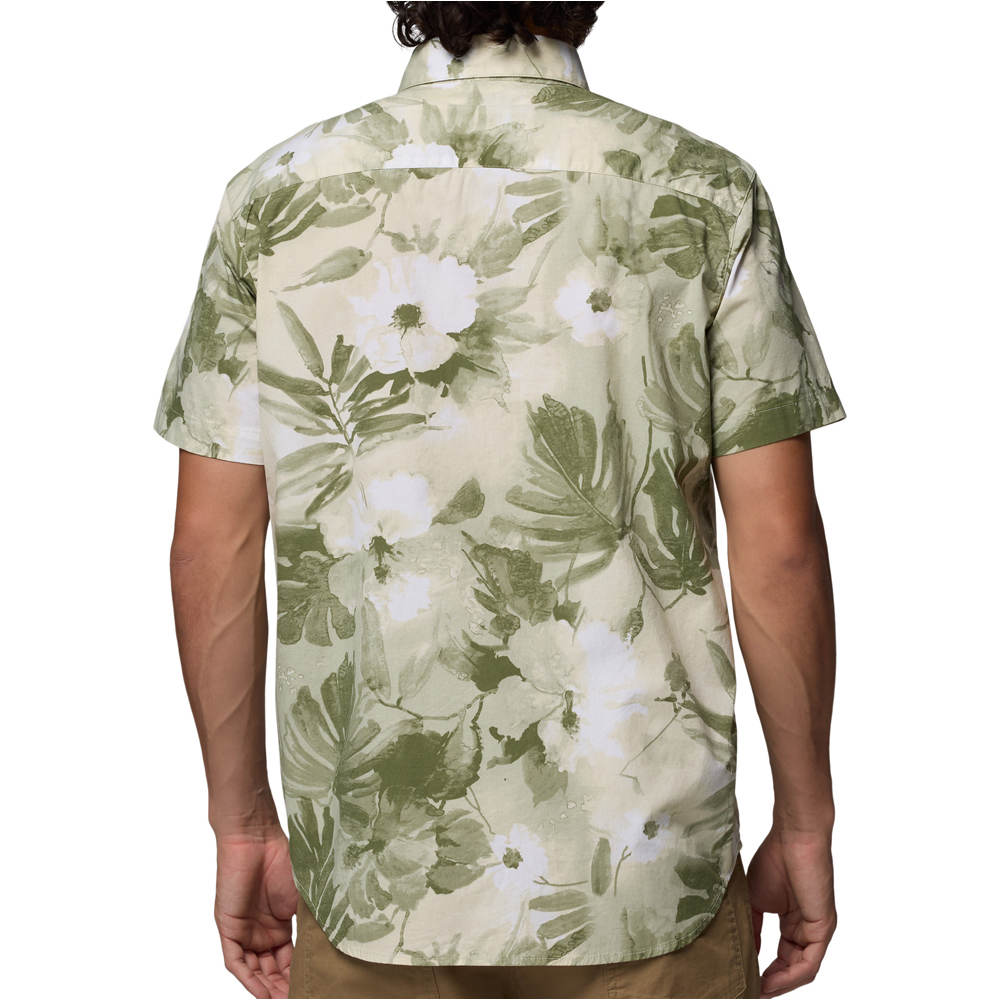Columbia camisa montaña manga corta hombre RAPID RIVERS VERDE vista trasera