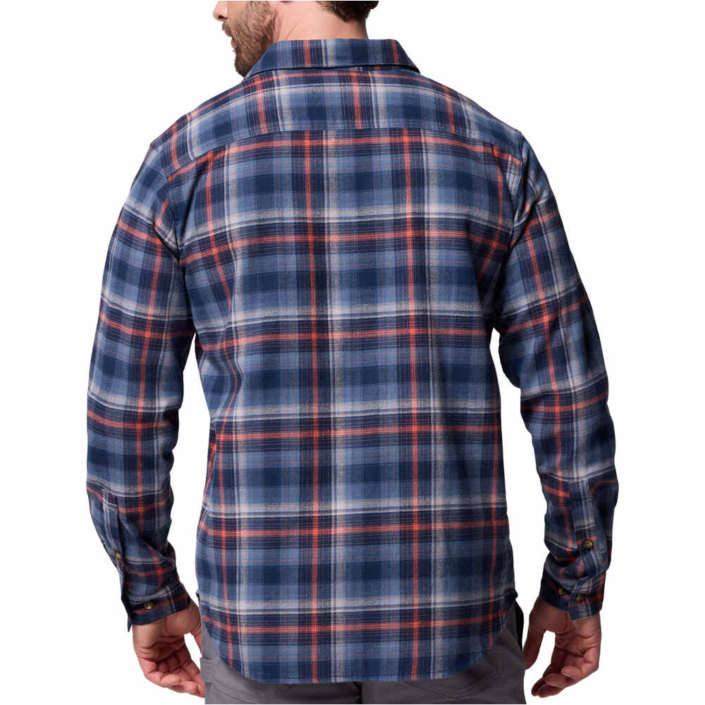 Columbia camisa montaña manga larga hombre CORNELL WOODS AZUL vista trasera