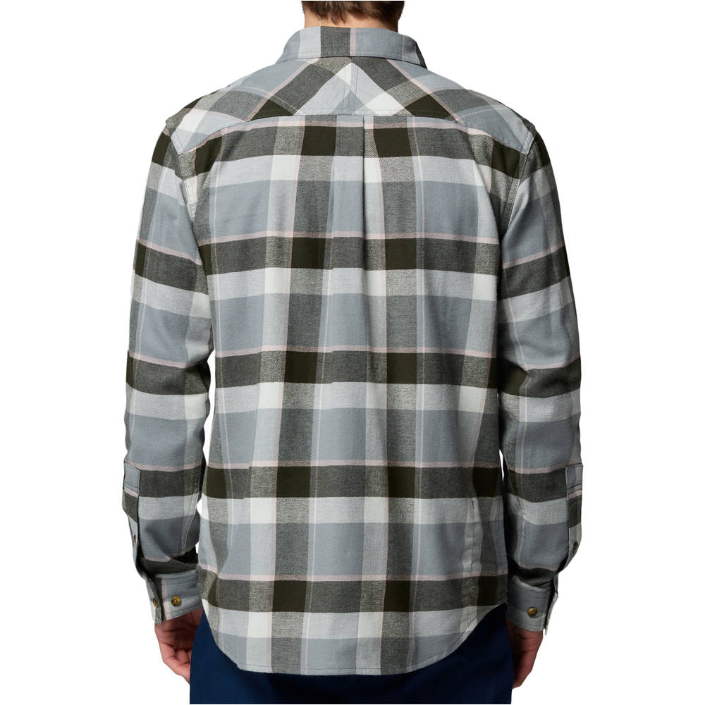 Columbia camisa montaña manga larga hombre FLARE GUN GRIS vista trasera