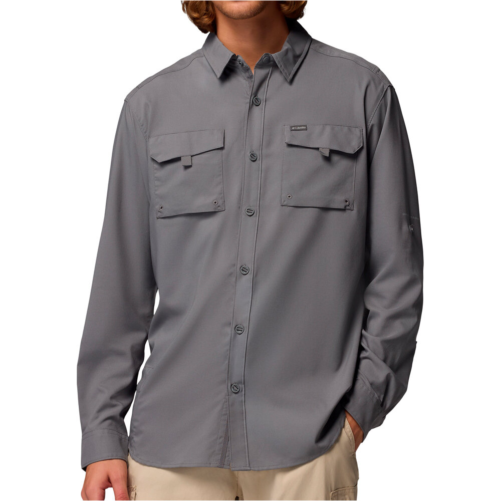 Columbia camisa montaña manga larga hombre SILVER RIDGE UTILITY II GRIS vista frontal