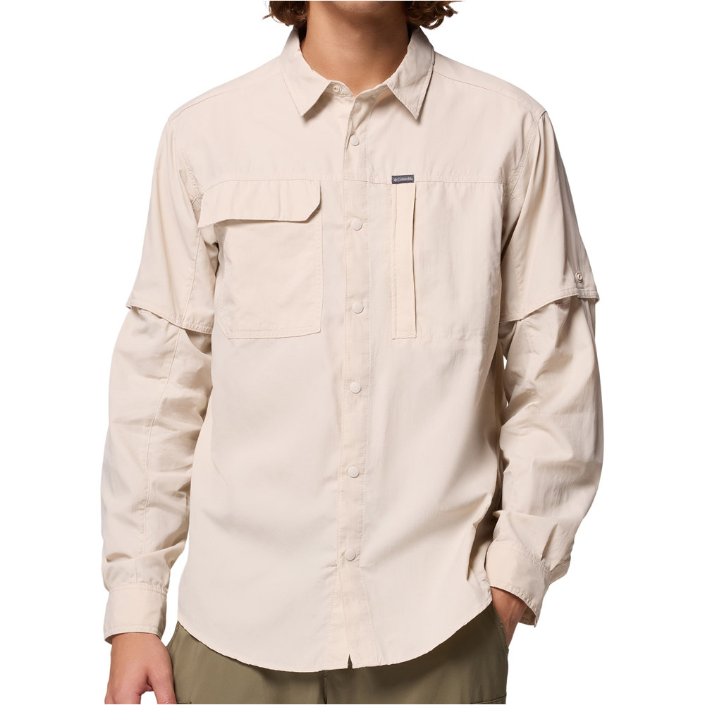 Columbia camisa montaña manga larga hombre SKIEN VALLEY MARRON vista frontal