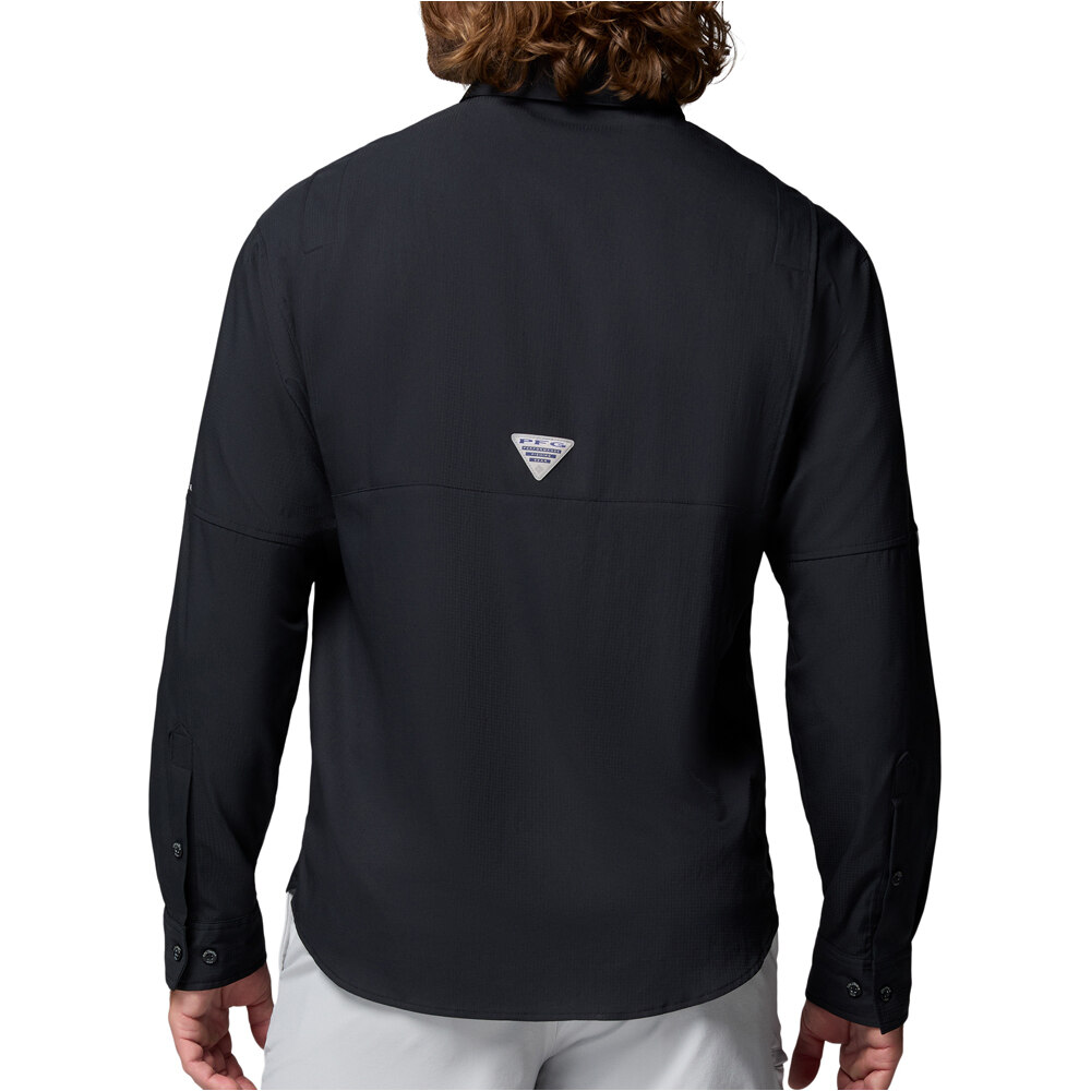 Columbia camisa montaña manga larga hombre TAMIAMI II NEGRO vista trasera