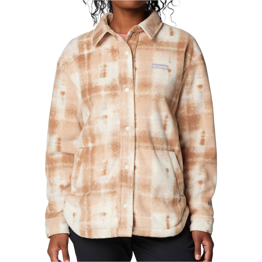 Columbia camisa montaña manga larga mujer BENTON SPRINGS II MARRON vista frontal
