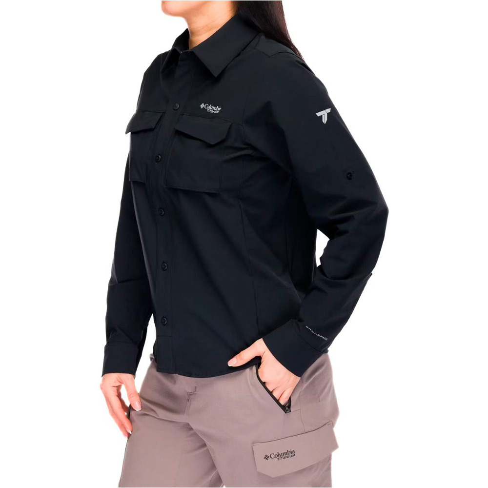 Columbia camisa montaña manga larga mujer SILVER RIDGE ELITE EU NEGRO vista detalle