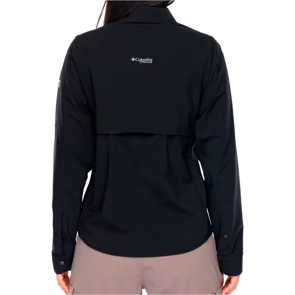Columbia camisa montaña manga larga mujer SILVER RIDGE ELITE EU NEGRO vista trasera