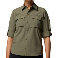 Columbia camisa montaña manga larga mujer SILVER RIDGE ELITE VERDE 03