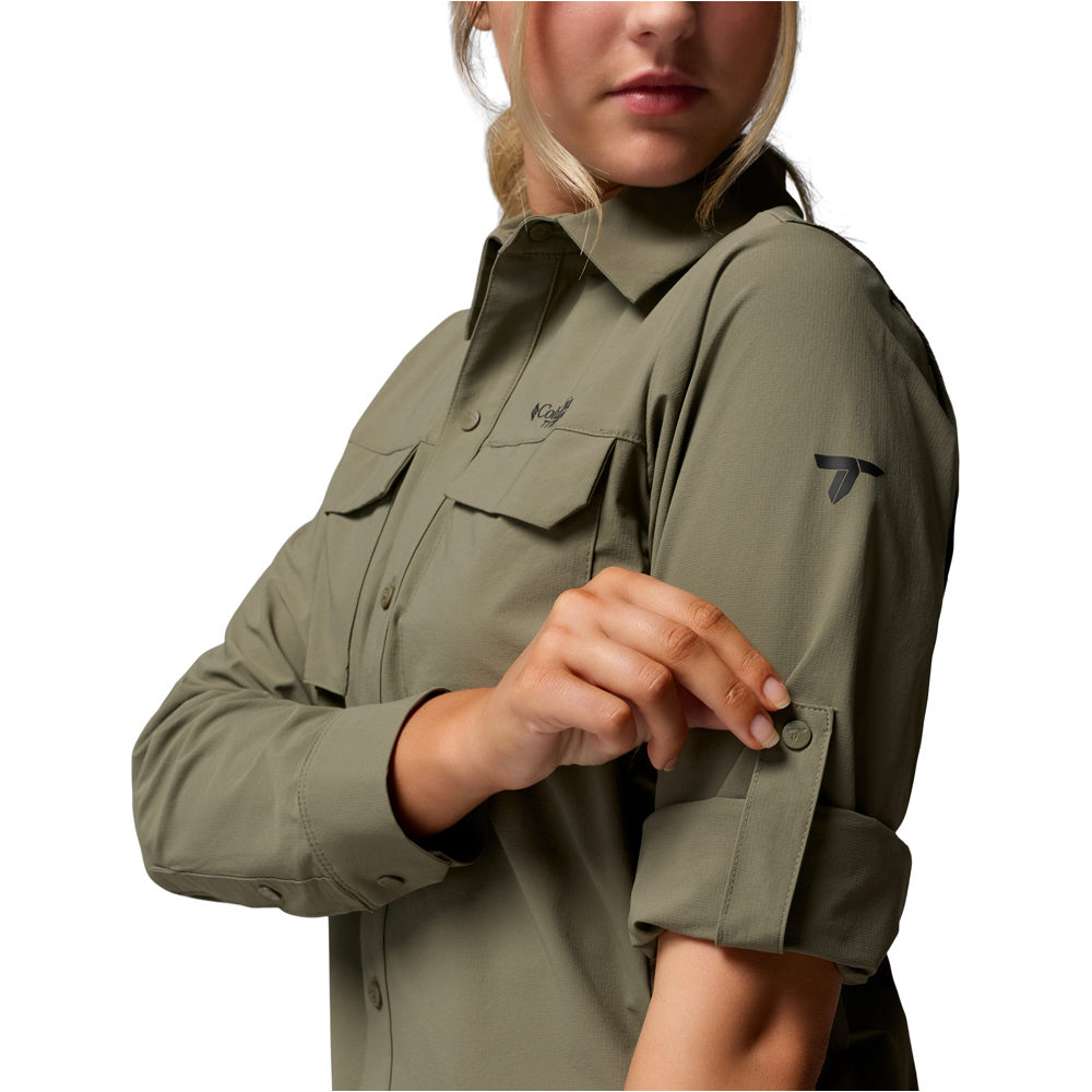 Columbia camisa montaña manga larga mujer SILVER RIDGE ELITE VERDE 05