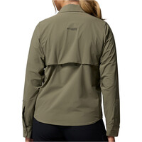Columbia camisa montaña manga larga mujer SILVER RIDGE ELITE VERDE vista trasera