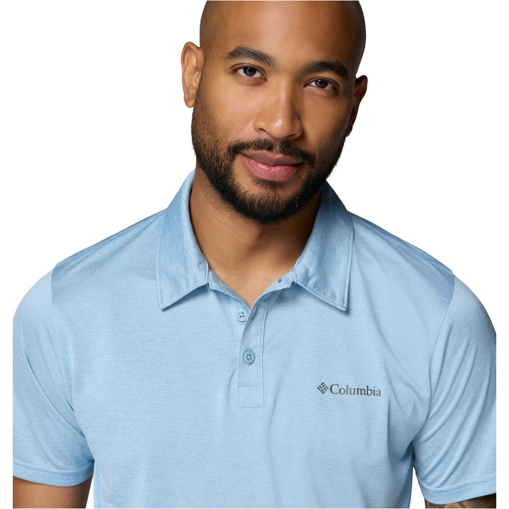 Columbia camiseta montaña manga corta hombre HIKE POLO AZUL 03