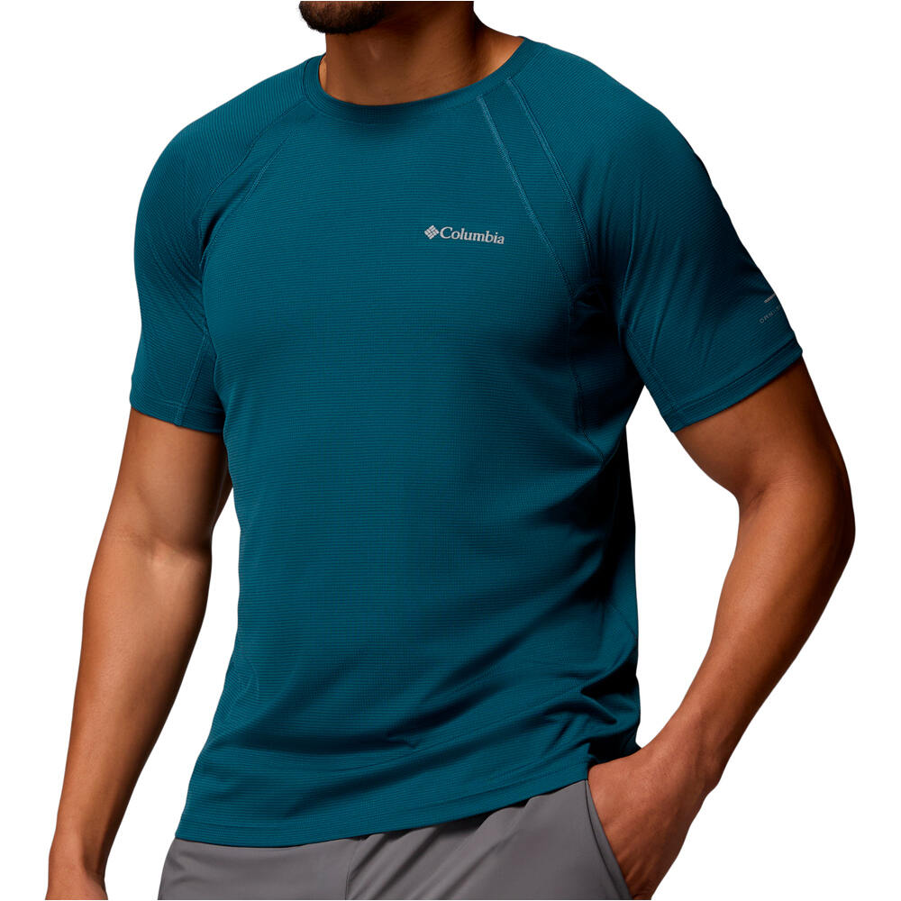 Columbia camiseta montaña manga corta hombre STEALTH SPRING AZUL vista detalle