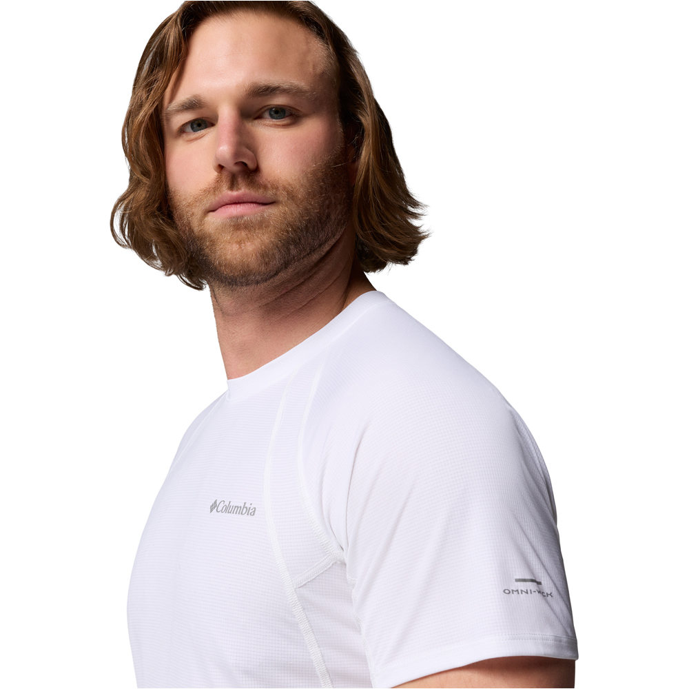 Columbia camiseta montaña manga corta hombre STEALTH SPRING BLANCO vista detalle
