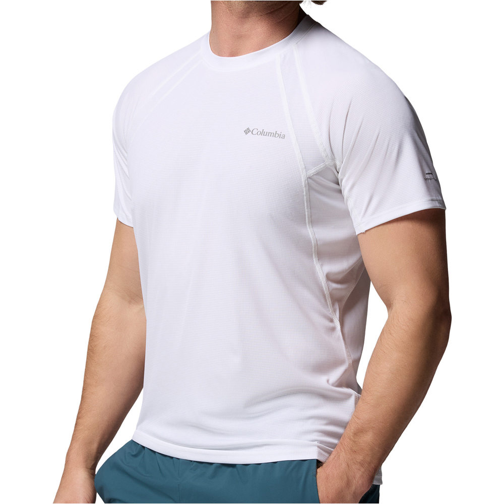 Columbia camiseta montaña manga corta hombre STEALTH SPRING BLANCO vista trasera