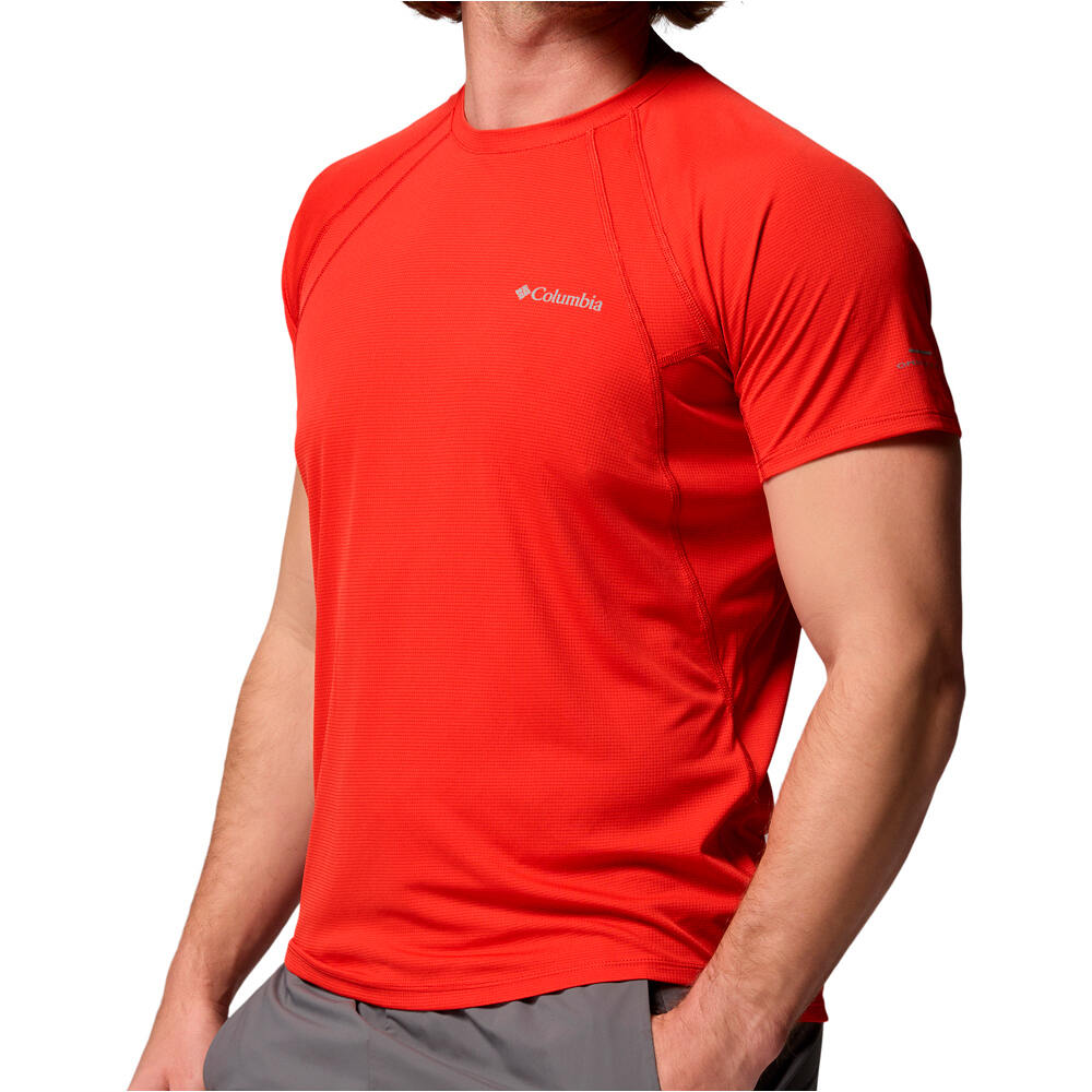Columbia camiseta montaña manga corta hombre STEALTH SPRING ROJO vista detalle