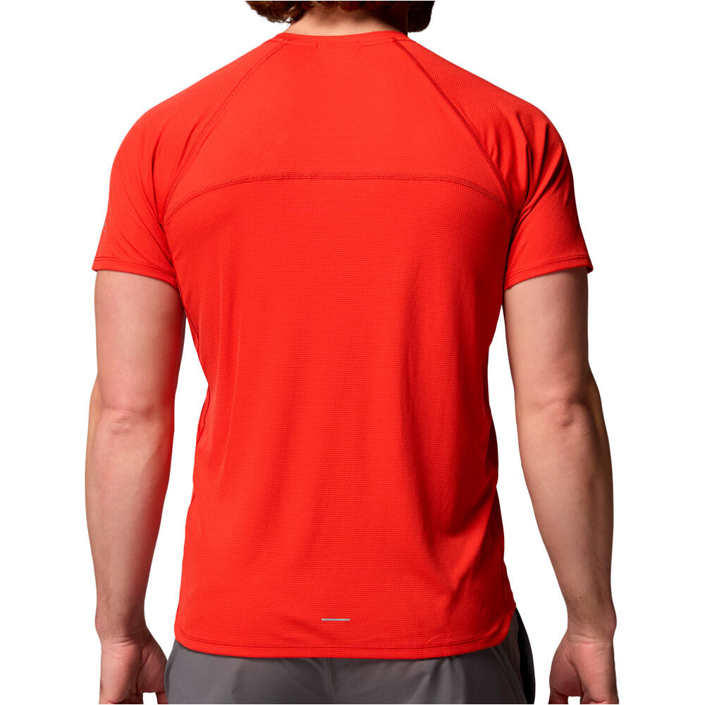 Columbia camiseta montaña manga corta hombre STEALTH SPRING ROJO vista trasera