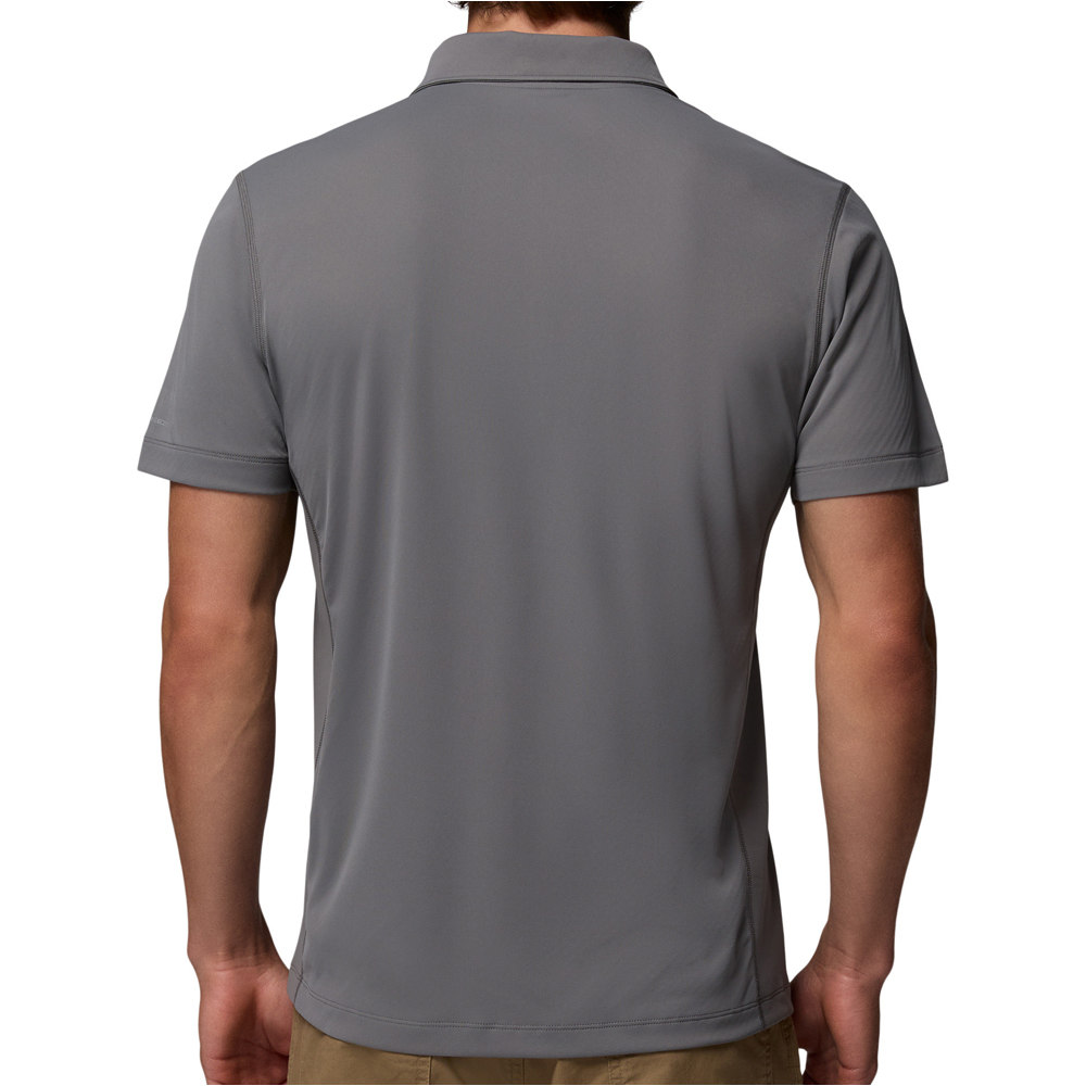 Columbia camiseta montaña manga corta hombre ZERO RULES LIGHT GRIS vista trasera