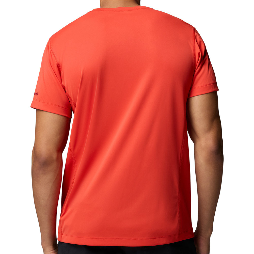 Columbia camiseta montaña manga corta hombre ZERO RULES LIGHT NARANJA vista trasera