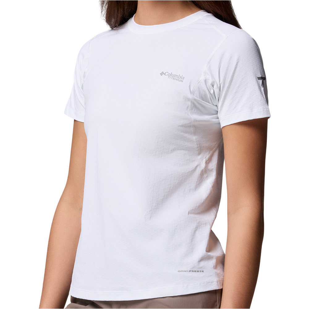 Columbia camiseta montaña manga corta mujer DIAMOND PEAK PRO BLANCO vista detalle
