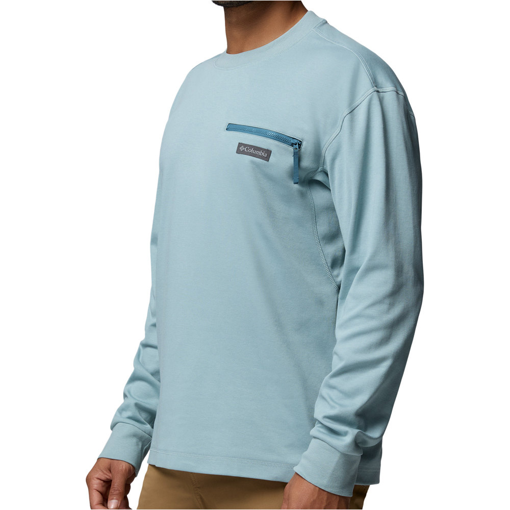 Columbia camiseta montaña manga larga hombre ECHO PASSAGE AZUL vista detalle