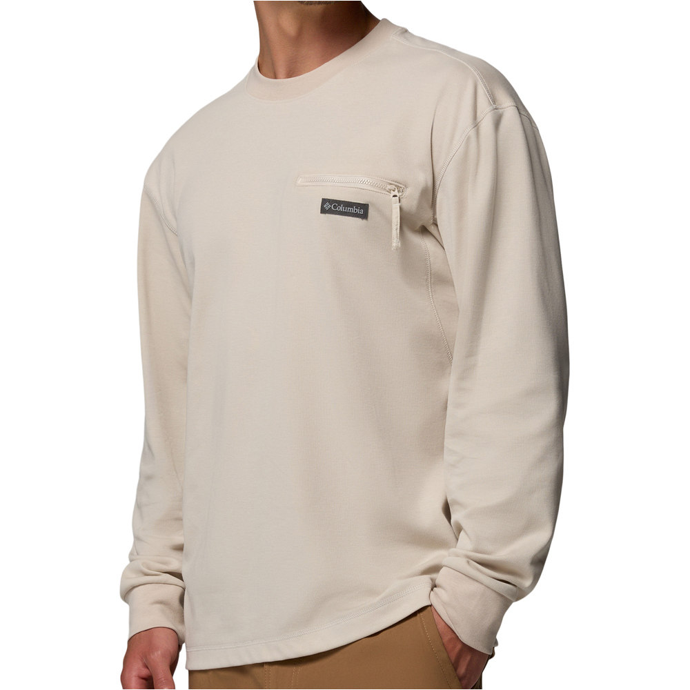 Columbia camiseta montaña manga larga hombre ECHO PASSAGE MARRON vista detalle