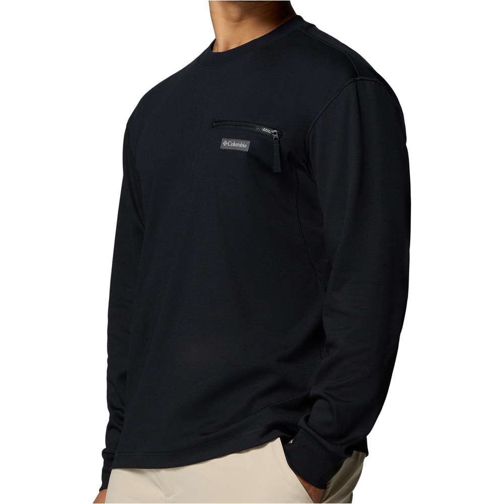 Columbia camiseta montaña manga larga hombre ECHO PASSAGE NEGRO vista detalle