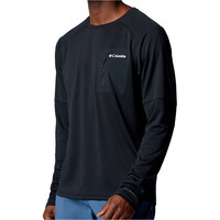 Columbia camiseta montaña manga larga hombre TECH KNIT NEGRO vista detalle