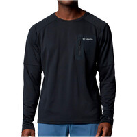 Columbia camiseta montaña manga larga hombre TECH KNIT NEGRO vista frontal