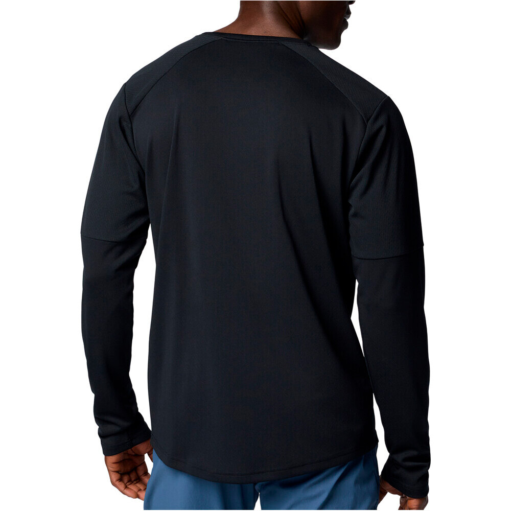 Columbia camiseta montaña manga larga hombre TECH KNIT NEGRO vista trasera