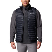 Columbia chaleco outdoor hombre POWDER PASS HYBRID NEGRO vista frontal