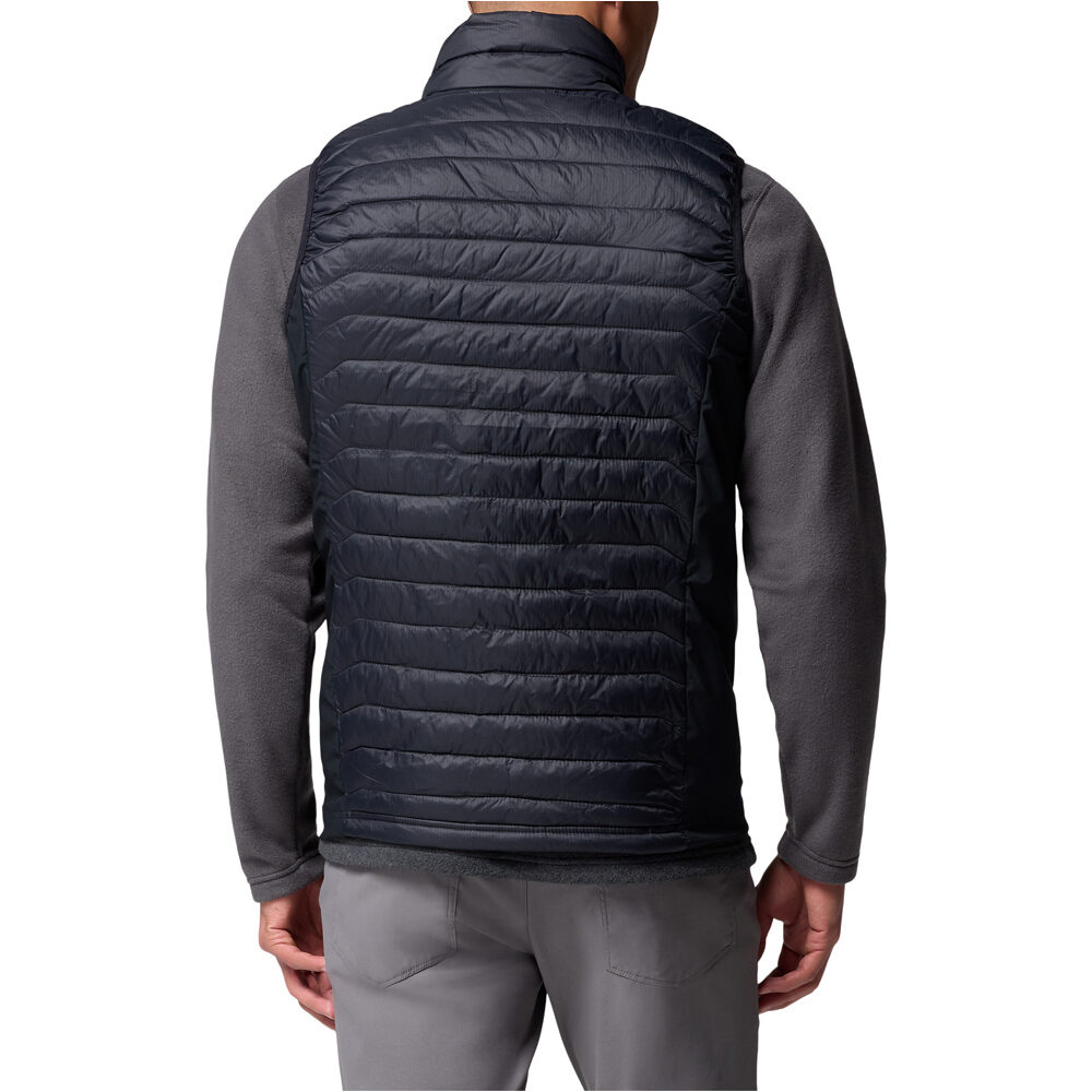Columbia chaleco outdoor hombre POWDER PASS HYBRID NEGRO vista trasera