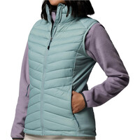 Columbia chaleco outdoor mujer POWDER PASS HYBRID AZUL vista detalle