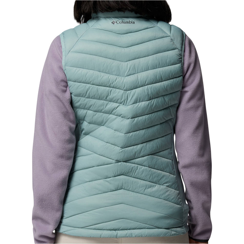 Columbia chaleco outdoor mujer POWDER PASS HYBRID AZUL vista trasera