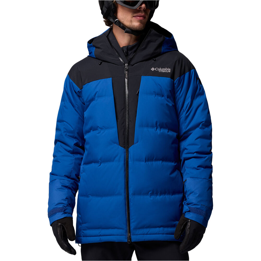Columbia chaqueta esquí hombre GLACIER RIDGE DOWN AZUL vista frontal
