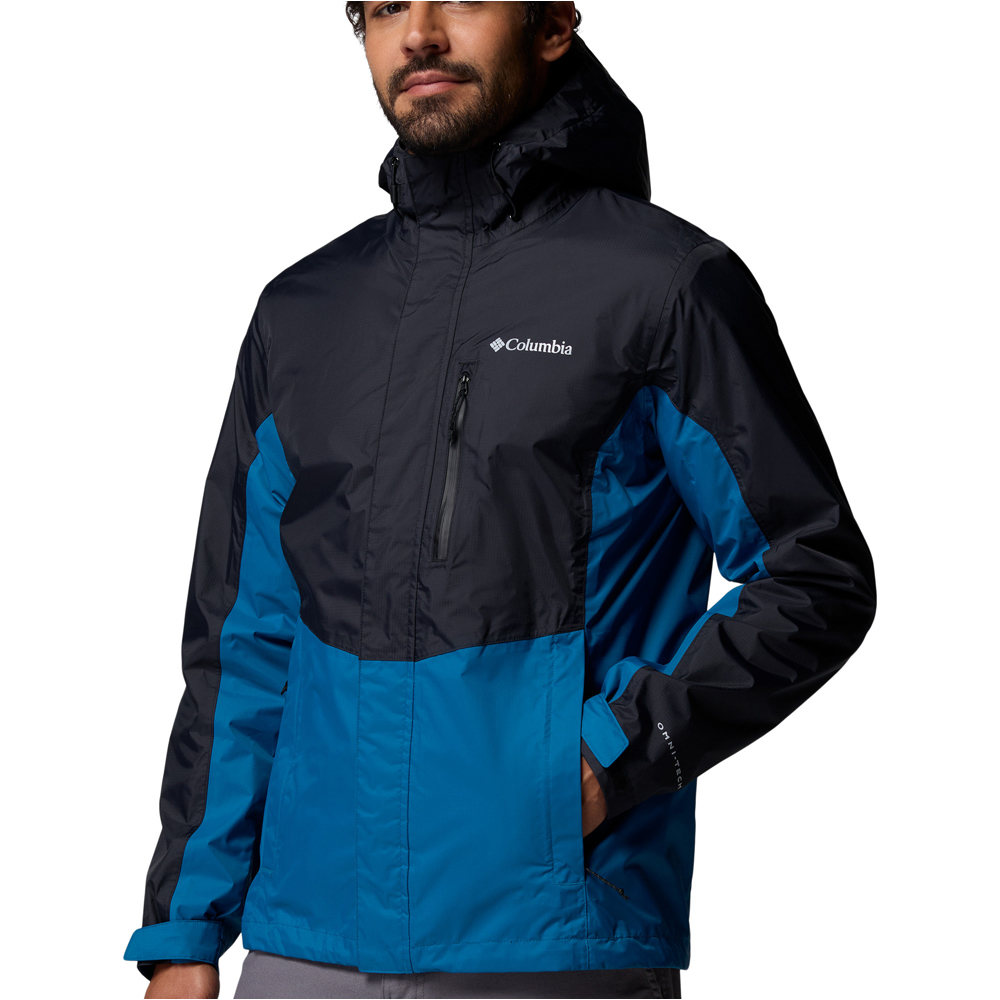 Columbia chaqueta impermeable hombre POURING ADVENTURE III NEGRO vista detalle