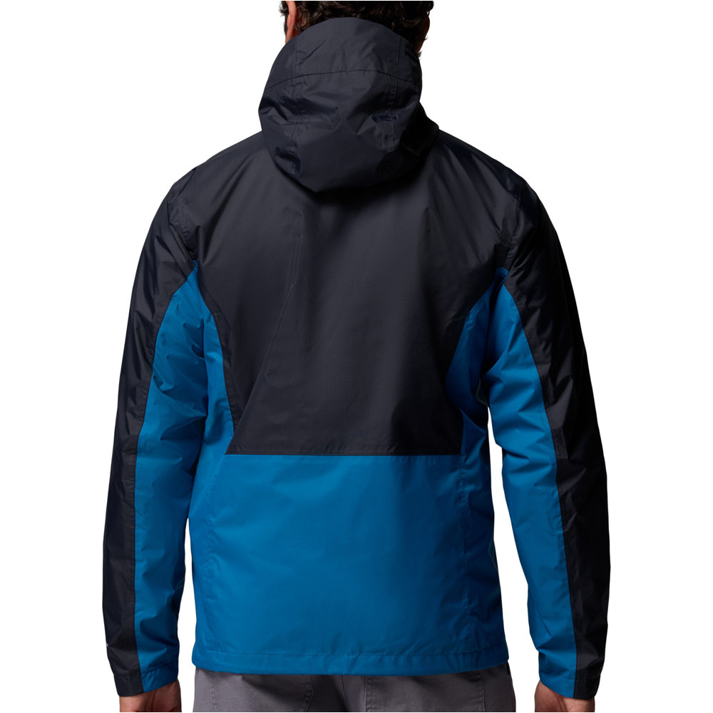 Columbia chaqueta impermeable hombre POURING ADVENTURE III NEGRO vista trasera