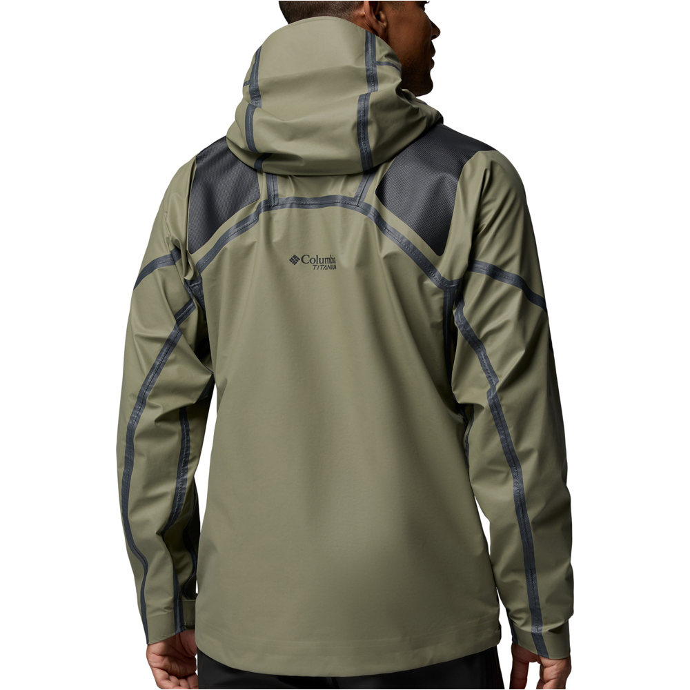 Columbia chaqueta impermeable hombre WHISTLER PEAK VERDE vista trasera