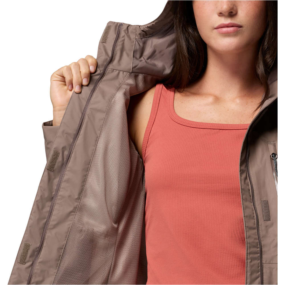 Columbia chaqueta impermeable mujer POURING ADVENTURE III MARRON 04