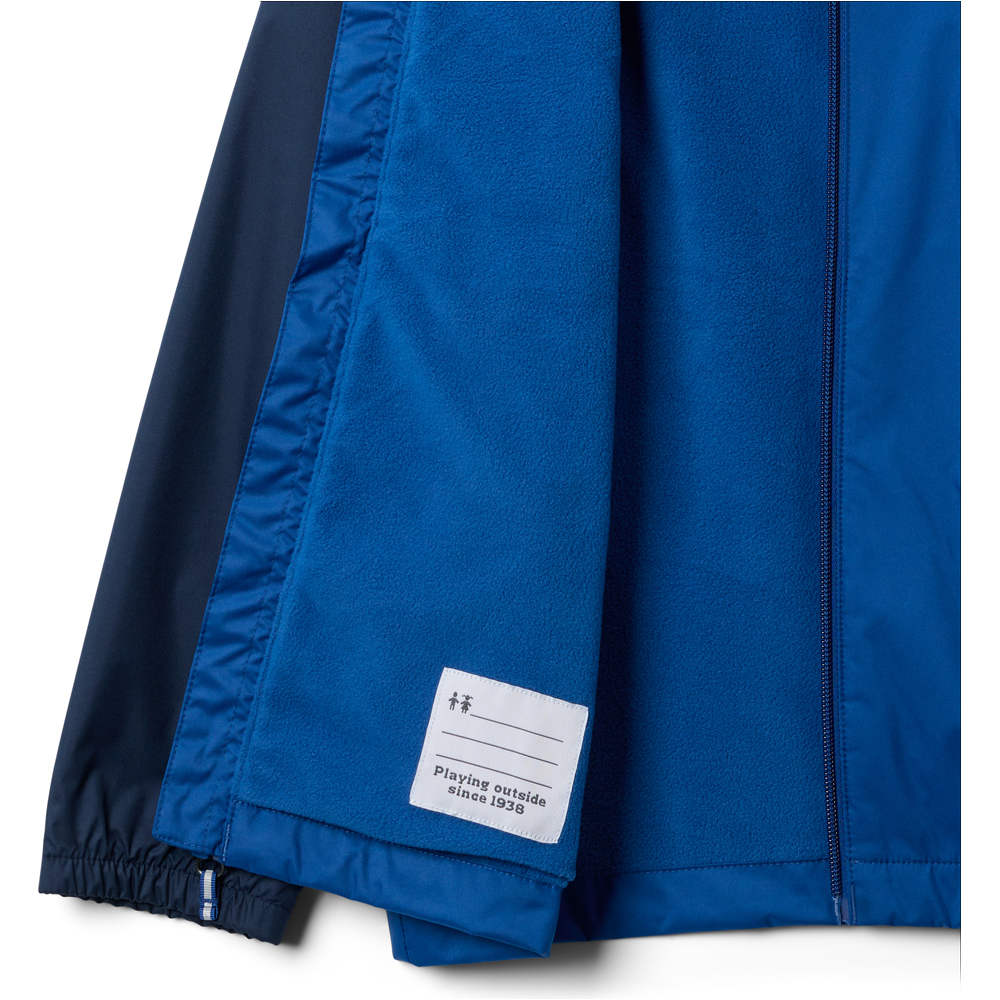 Columbia chaqueta impermeable niño RAINY TRAILS III LINED AZUL vista detalle