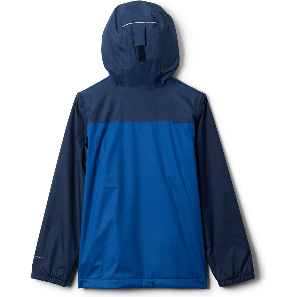 Columbia chaqueta impermeable niño RAINY TRAILS III LINED AZUL vista trasera