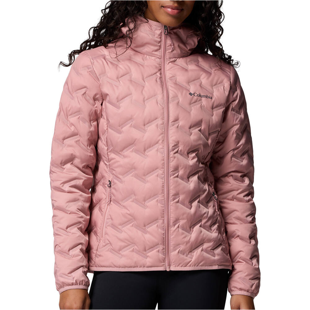 Columbia chaqueta outdoor mujer DELTA RIDGE II DOWN ROSA vista frontal