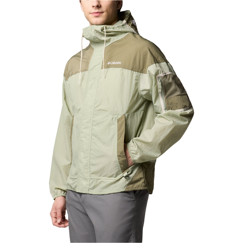 Columbia chaqueta softshell hombre CHALLENGER II WINDBREAKER VERDE vista detalle