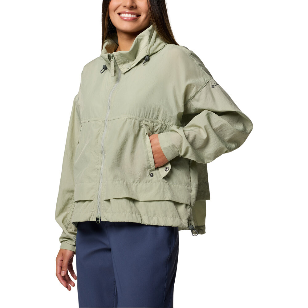 Columbia chaqueta softshell mujer PARACUTIE II WINDBREAKER VERDE vista detalle